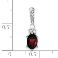 14K White Gold Polished Diamond and Garnet Twisted Chain Slide-PM9791-GA-009-WAA
