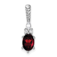 14K White Gold Polished Diamond and Garnet Twisted Chain Slide-PM9791-GA-009-WAA
