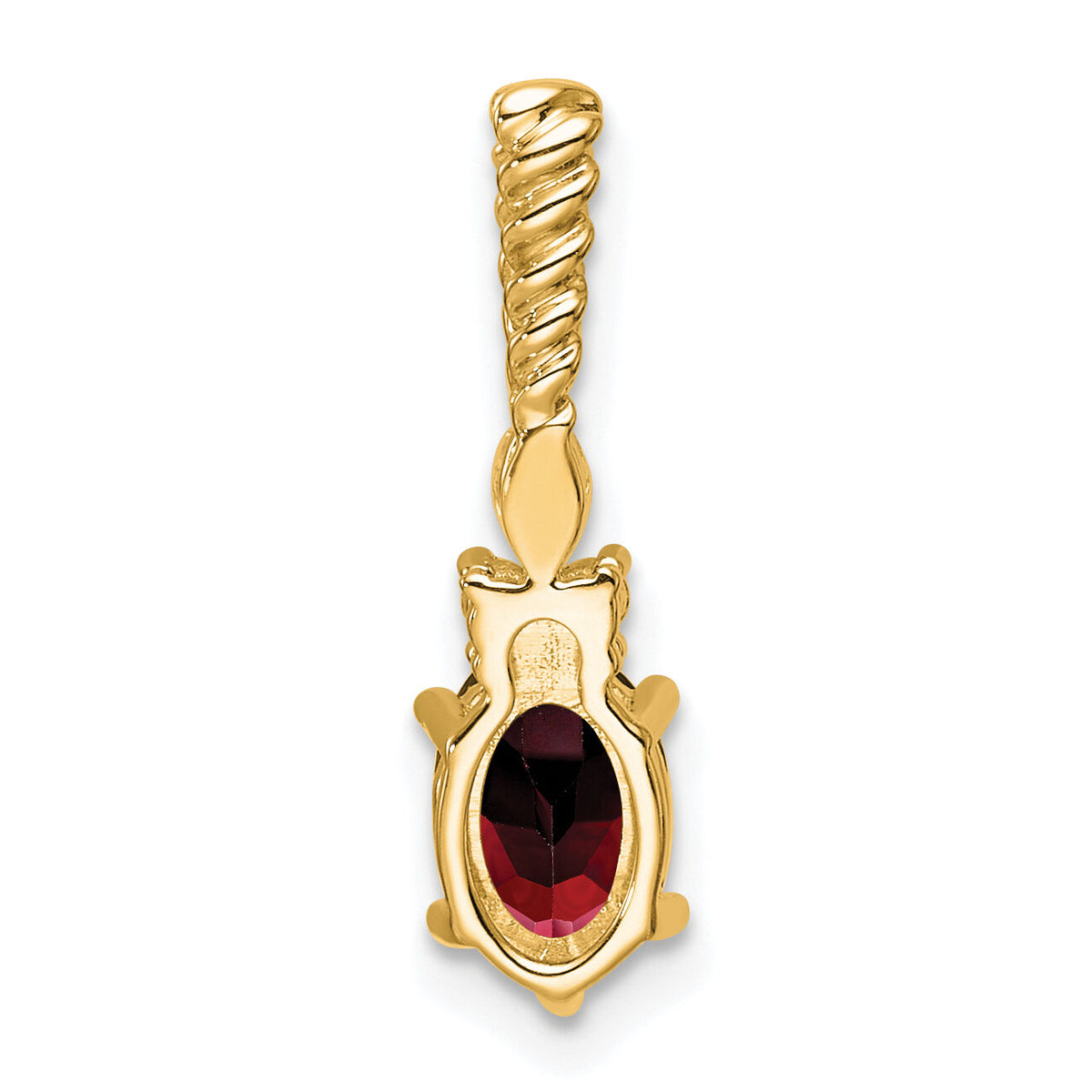 14K Polished Diamond and Garnet Twisted Chain Slide-PM9791-GA-009-YAA