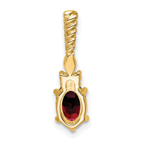 14K Polished Diamond and Garnet Twisted Chain Slide-PM9791-GA-009-YAA