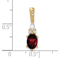 14K Polished Diamond and Garnet Twisted Chain Slide-PM9791-GA-009-YAA