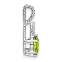 14K White Gold Polished Diamond and Peridot Twisted Chain Slide-PM9791-PE-009-WAA