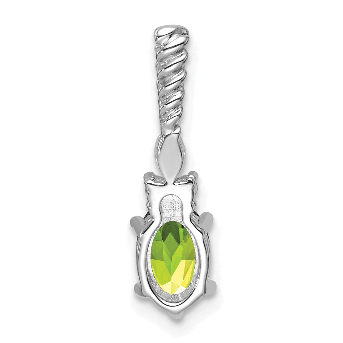 14K White Gold Polished Diamond and Peridot Twisted Chain Slide-PM9791-PE-009-WAA