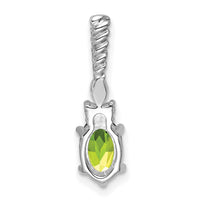 14K White Gold Polished Diamond and Peridot Twisted Chain Slide-PM9791-PE-009-WAA