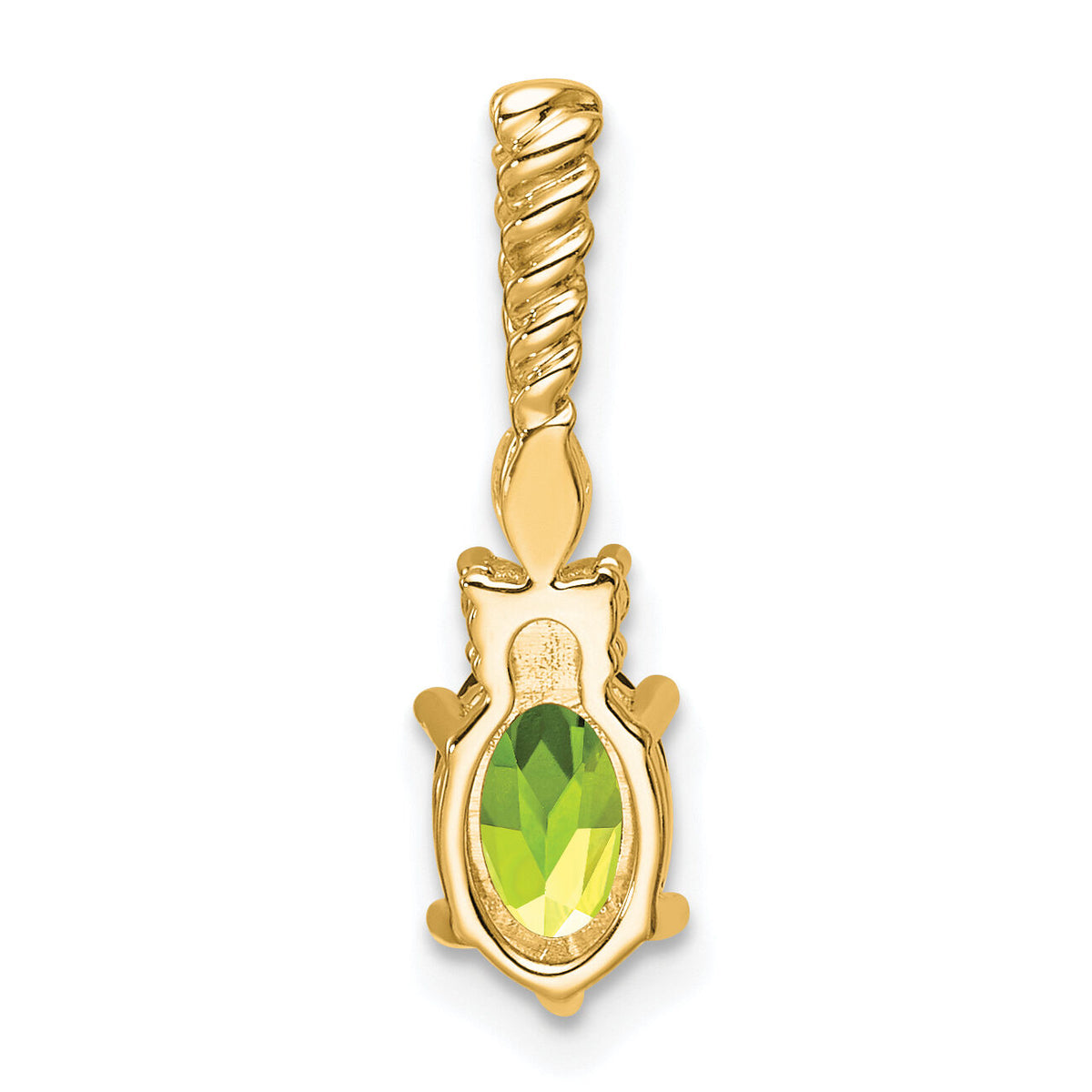 14K Polished Diamond and Peridot Twisted Chain Slide-PM9791-PE-009-YAA
