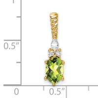 14K Polished Diamond and Peridot Twisted Chain Slide-PM9791-PE-009-YAA