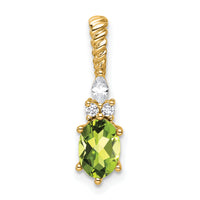 14K Polished Diamond and Peridot Twisted Chain Slide-PM9791-PE-009-YAA