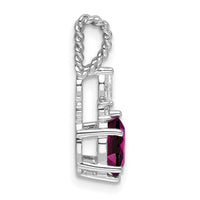 14K White Gold Polished Diamond and Rhodolite Garnet Twisted Chain Slide-PM9791-RG-009-WAA