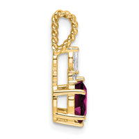 14K Polished Diamond and Rhodolite Garnet Twisted Chain Slide-PM9791-RG-009-YAA