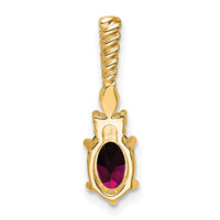14K Polished Diamond and Rhodolite Garnet Twisted Chain Slide-PM9791-RG-009-YAA