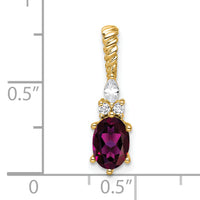 14K Polished Diamond and Rhodolite Garnet Twisted Chain Slide-PM9791-RG-009-YAA