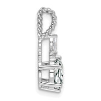 14K White Gold Polished Diamond and White Topaz Twisted Chain Slide-PM9791-WT-009-WAA