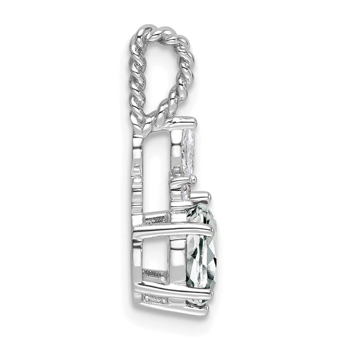 14K White Gold Polished Diamond and White Topaz Twisted Chain Slide-PM9791-WT-009-WAA