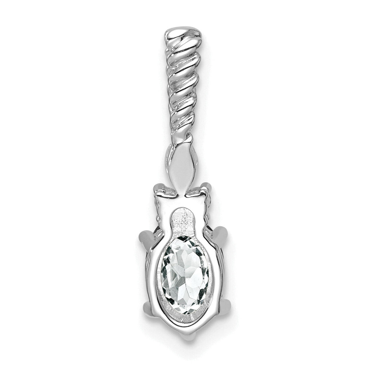 14K White Gold Polished Diamond and White Topaz Twisted Chain Slide-PM9791-WT-009-WAA