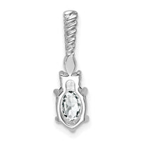 14K White Gold Polished Diamond and White Topaz Twisted Chain Slide-PM9791-WT-009-WAA