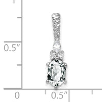 14K White Gold Polished Diamond and White Topaz Twisted Chain Slide-PM9791-WT-009-WAA
