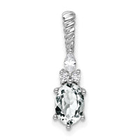 14K White Gold Polished Diamond and White Topaz Twisted Chain Slide-PM9791-WT-009-WAA