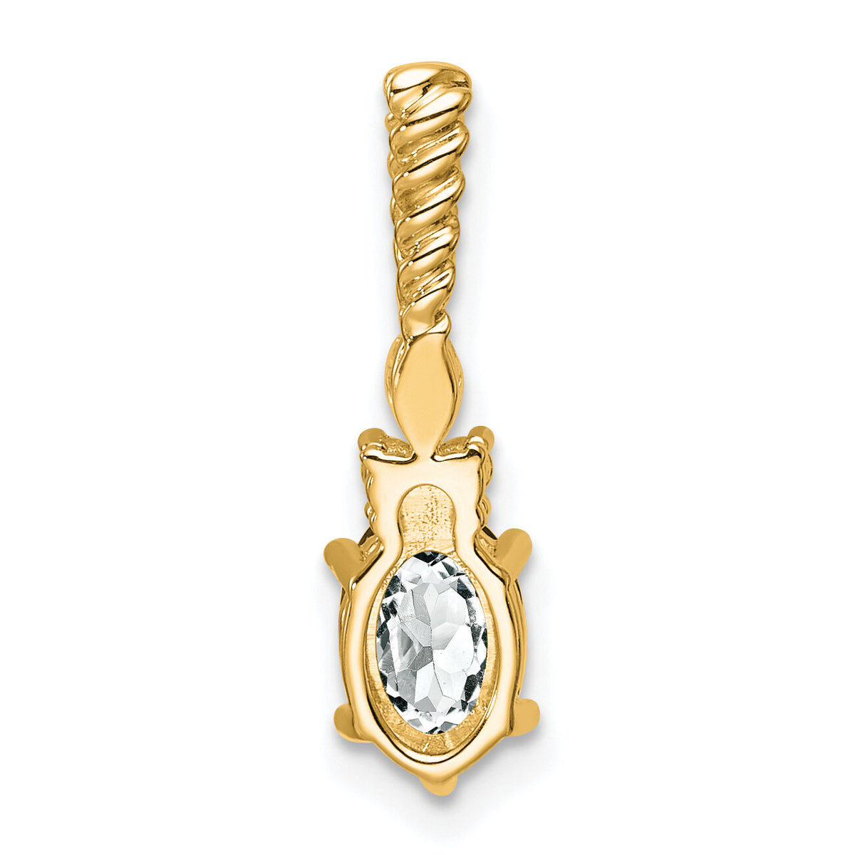 14K Polished Diamond and White Topaz Twisted Chain Slide-PM9791-WT-009-YAA