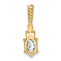 14K Polished Diamond and White Topaz Twisted Chain Slide-PM9791-WT-009-YAA