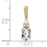 14K Polished Diamond and White Topaz Twisted Chain Slide-PM9791-WT-009-YAA