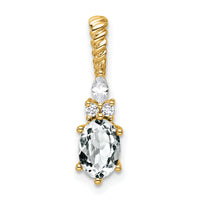 14K Polished Diamond and White Topaz Twisted Chain Slide-PM9791-WT-009-YAA