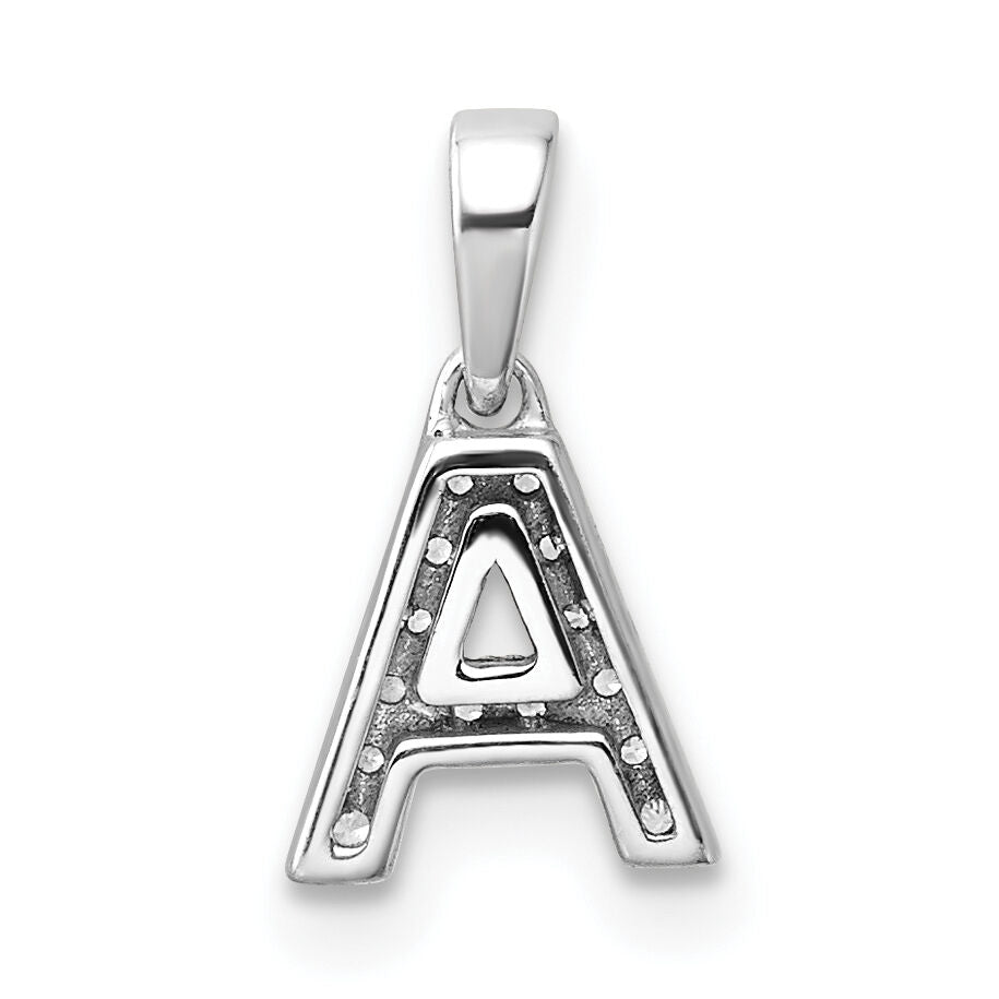 14K White Gold Diamond Letter A Initial with Bail Pendant-PM9797A-006-WA