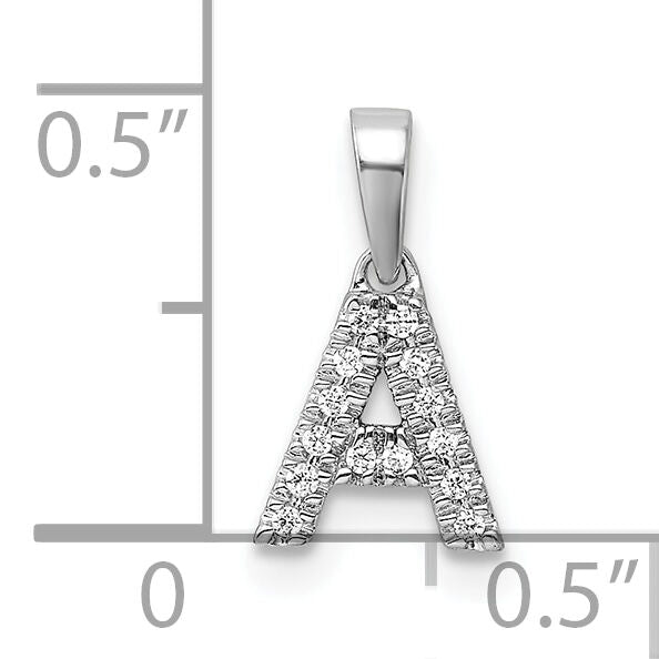 14K White Gold Diamond Letter A Initial with Bail Pendant-PM9797A-006-WA