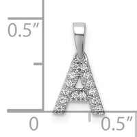 14K White Gold Diamond Letter A Initial with Bail Pendant-PM9797A-006-WA