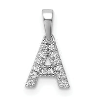 14K White Gold Diamond Letter A Initial with Bail Pendant-PM9797A-006-WA