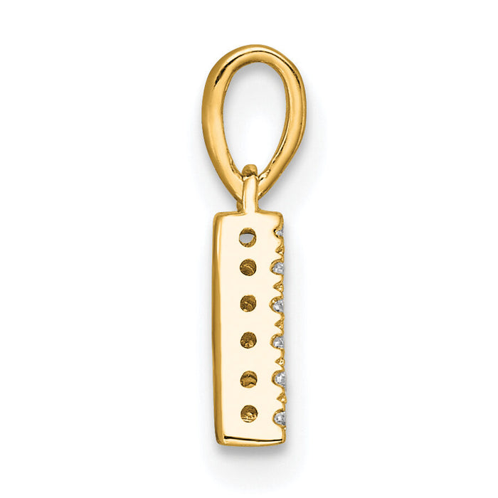 14K  Diamond Letter A Initial with Bail Pendant-PM9797A-006-YA