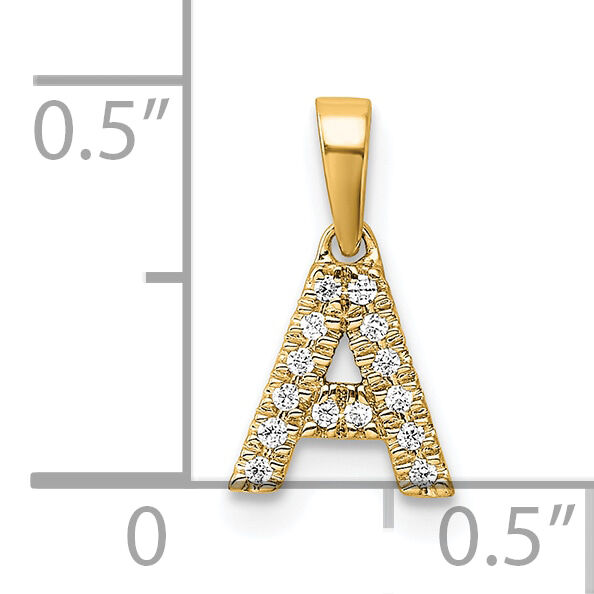 14K  Diamond Letter A Initial with Bail Pendant-PM9797A-006-YA
