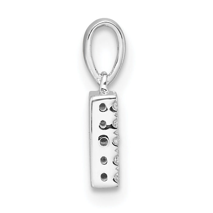 14K  White Gold Diamond Letter B Initial with Bail Pendant-PM9797B-009-WA
