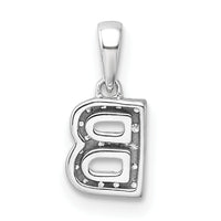 14K  White Gold Diamond Letter B Initial with Bail Pendant-PM9797B-009-WA