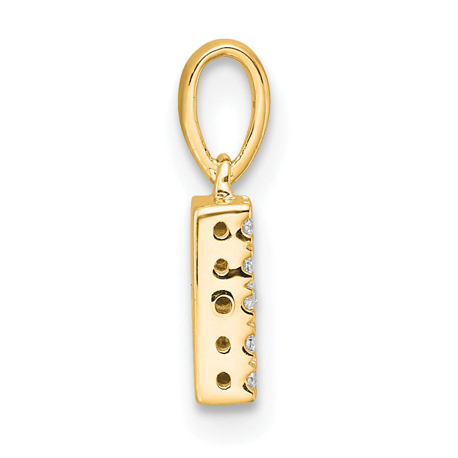 14K  Diamond Letter B Initial with Bail Pendant-PM9797B-009-YA