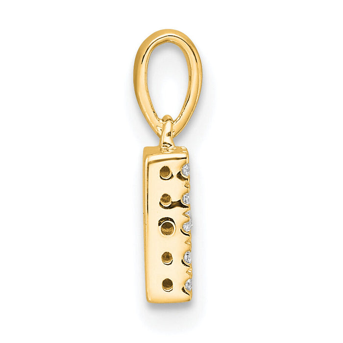 14K  Diamond Letter B Initial with Bail Pendant-PM9797B-009-YA