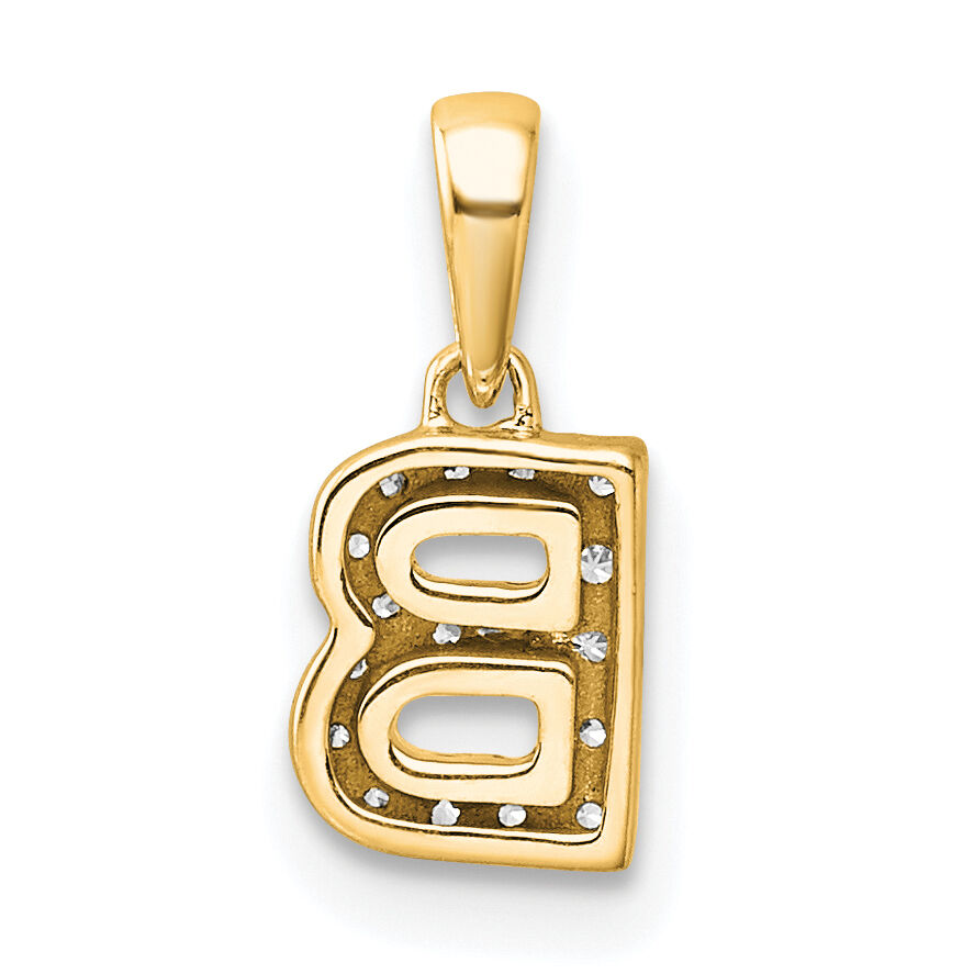14K  Diamond Letter B Initial with Bail Pendant-PM9797B-009-YA