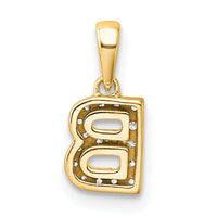 14K  Diamond Letter B Initial with Bail Pendant-PM9797B-009-YA