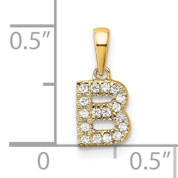 14K  Diamond Letter B Initial with Bail Pendant-PM9797B-009-YA