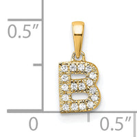 14K  Diamond Letter B Initial with Bail Pendant-PM9797B-009-YA