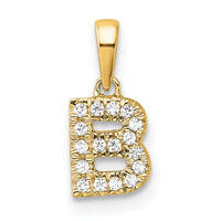 14K  Diamond Letter B Initial with Bail Pendant-PM9797B-009-YA