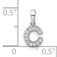 14K  White Gold Diamond Letter C Initial with Bail Pendant-PM9797C-005-WA