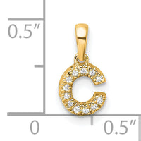 14K  Diamond Letter C Initial with Bail Pendant-PM9797C-005-YA