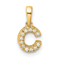14K  Diamond Letter C Initial with Bail Pendant-PM9797C-005-YA