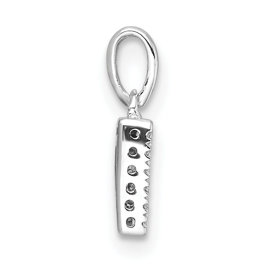 14K  White Gold Diamond Letter D Initial with Bail Pendant-PM9797D-006-WA