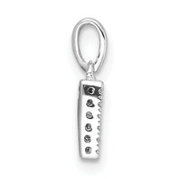 14K  White Gold Diamond Letter D Initial with Bail Pendant-PM9797D-006-WA