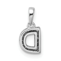 14K  White Gold Diamond Letter D Initial with Bail Pendant-PM9797D-006-WA