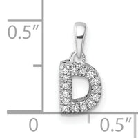 14K  White Gold Diamond Letter D Initial with Bail Pendant-PM9797D-006-WA
