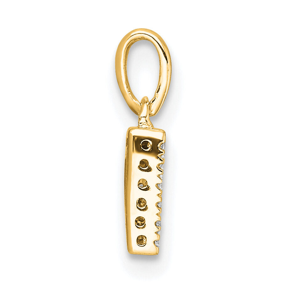 14K  Diamond Letter D Initial with Bail Pendant-PM9797D-006-YA