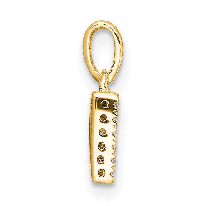 14K  Diamond Letter D Initial with Bail Pendant-PM9797D-006-YA