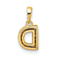 14K  Diamond Letter D Initial with Bail Pendant-PM9797D-006-YA
